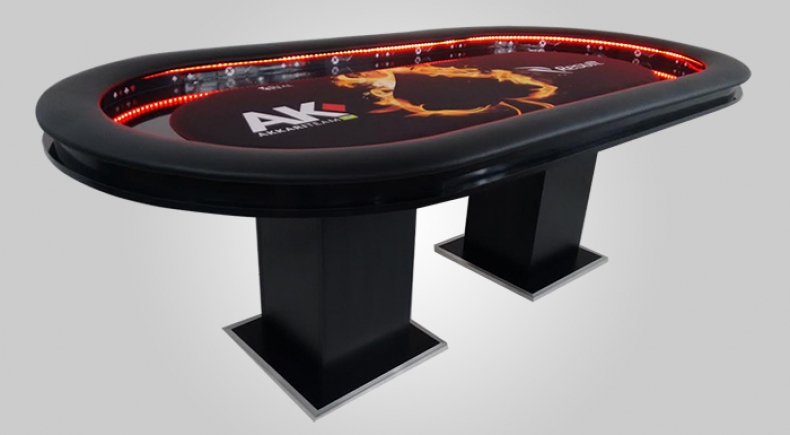 Mesa de Poker Akkari Team com Led e borda Alata - Pro2